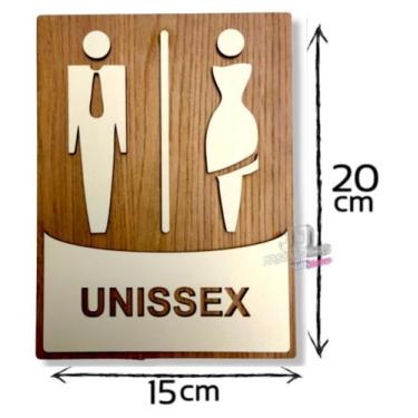 Imagem de Placa para WC família banheiro unissex masculino e feminino - JJ