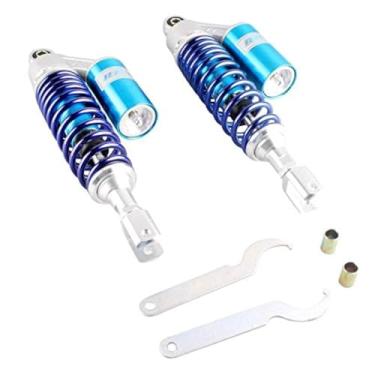 Imagem de Mallofusa 13,7 polegadas 350 mm Par de amortecedores de ar de motocicleta traseiro Suspensão de substituição Olho para Clevis Universal Compatível com Kawasaki Honda Yamaha SuzukiMallofusa 350mm 45MU056