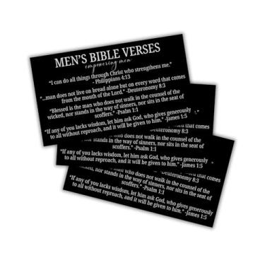 Imagem de Carteiras masculinas com versículos bíblicos, pacote com 30 unidades, 5 x 9 cm, inspiração, afirmação, escritura, notas para maridos, massa, salmo 1:1, Tiago 1:5, Filipenses 4:13, cristão