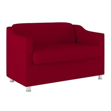 Imagem de Sofá Namoradeira Sala De Espera Elegante Suede – Balaqui Cor: vermelho
