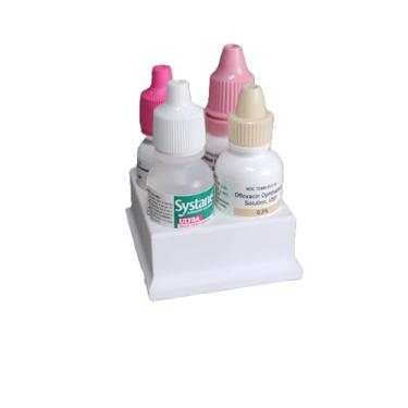 Imagem de Znet3D Organizador e armazenamento de frascos de colírio – Suporte de 4 compartimentos (branco)