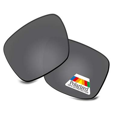 Imagem de Bwake Lentes de reposição para óculos de sol Oakley Holbrook OO9102 - Preto escuro polarizado