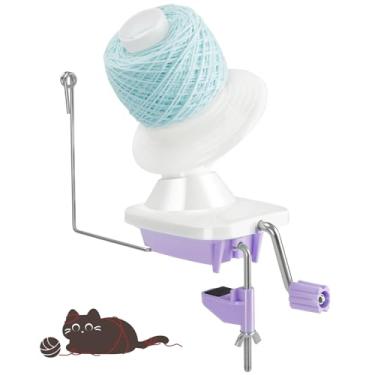 Imagem de ALHEKA Enrolador de fios – Enrolador de bolas de fio de puple e spinner para crochê e tricô 113 g, o ajudante de fios para entusiastas de tricô