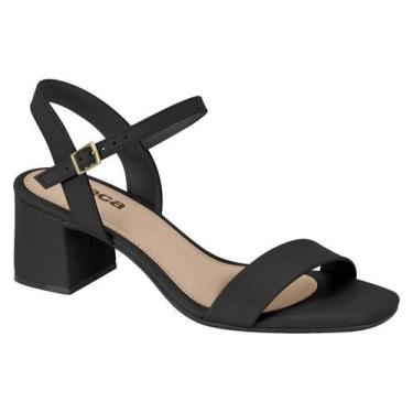 Imagem de Sandalia Feminina Moleca Salto Bloco Grosso Social 5496101, Preto, 37