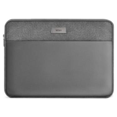 Imagem de WIWU Minimalist Laptop Sleeve 16" – Pasta/Maleta Cinza para Notebook Proteção Anti-Impacto Interior Macio Anti-Risco Compartimento Slim p/Acessórios Design Premium para Trabalho e Viagem