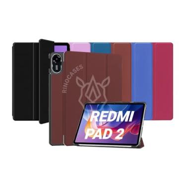 Imagem de Capa para Xiaomi Redmi Pad 2 – Kit Opcional com Película e Caneta - Case Rígida Magnética, Função Sleep/Wake e Suporte Integrado (Marrom, Redmi Pad 2 (Apenas Capa))