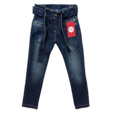 Imagem de Calça Jeans Meninas Infantil Skinny Com Elastano Tam De 4 A 8 Anos - C