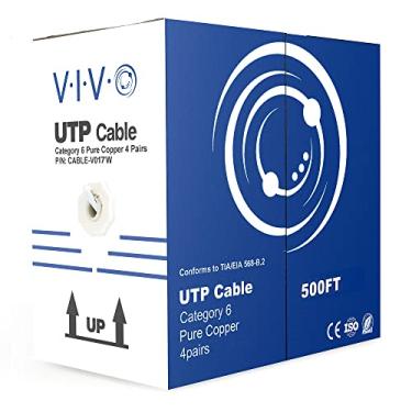 Imagem de VIVO 500 Pés em Massa Cat6, Cabo Ethernet de Cobre Completo, 23 AWG, Caixa de Tração UT...