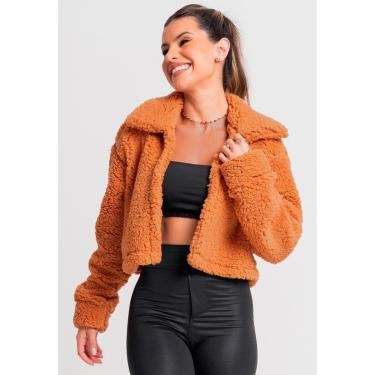 Imagem de Casaco Flanelado Feminino Jaqueta Cropped Teddy Peluciado Mvb Modas-Feminino