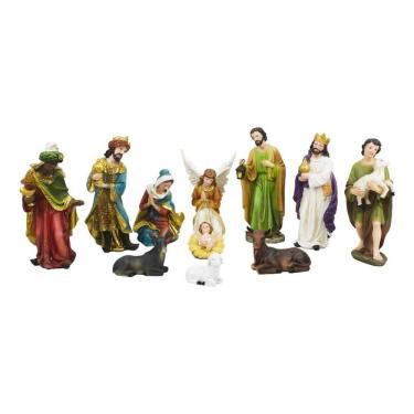 Imagem de Presépio Natal Natalino Completo Realista Colorido -  20cm