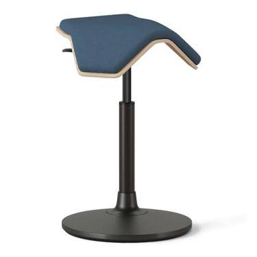 Imagem de Branch Banco de sela – Assento ativo ajustável em altura com design ergonômico, tecido de poliéster reciclado, banco oscilante suporta movimento em todas as direções, banco para casa e escritório –