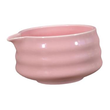 Imagem de IEUDNS Bowl de chá matcha chinês com presente de de bico para mexer versátil compacto compacto porcelana matcha mixing tigela, Rosa