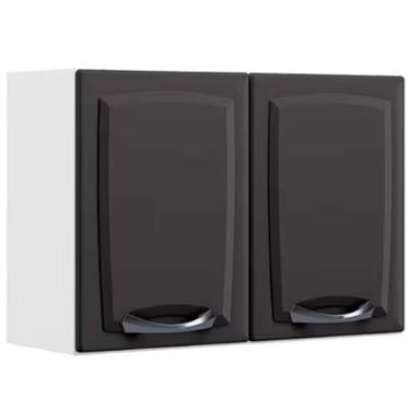 Imagem de Armário Aéreo Duplo Itatiaia New Premium 2 Portas E 1 Pratel Branco Com Grafite