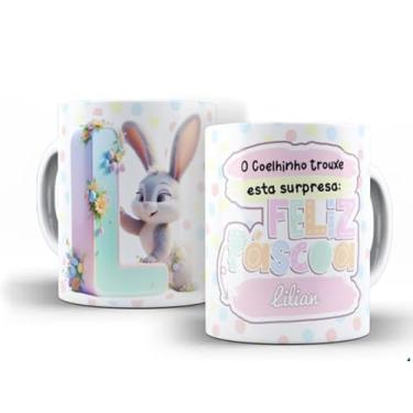 Imagem de Caneca branca Alfabeto páscoa (L)