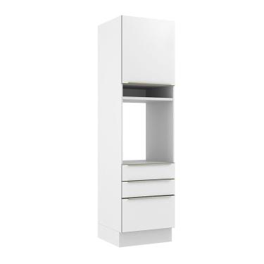 Imagem de Torre Quente 60 Cm 1 Porta 3 Gavetas Branco/Branco Veludo