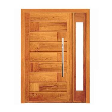 Imagem de Porta Pivotante 713 com Visor Lateral - Madeira Maciça - Angelim