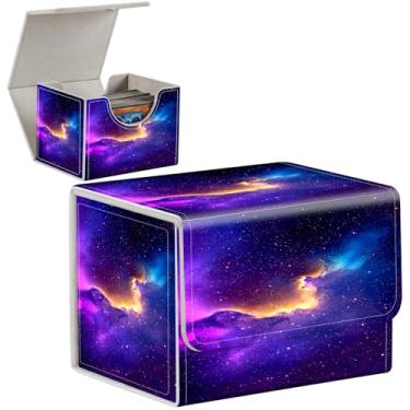 Imagem de Caixa de baralho MTG Commander, caixa magnética de couro forte Magic the Gathering Deck para exibição de comandante, comporta mais de 100 cartões, caixas de armazenamento de cartões colecionáveis para