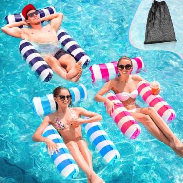 Imagem de Rede de água inflável Pool Floats MLRYH, pacote com 3 unidades para ad