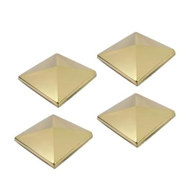 Imagem de Geesatis Tampa de poste de pirâmide de aço inoxidável resistente, poste de cerca de metal de 14 cm x 14 cm, tampas de deck de pirâmide de cerca de metal de madeira cedro corredores de caixa de correio