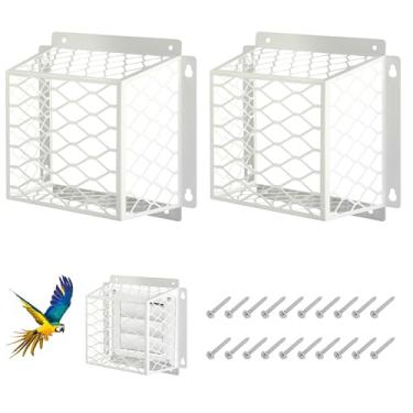Imagem de awliye Pacote com 2 capas de ventilação para secadora externa, gaiola de ventilação de aço para ventilação para exaustor de 7,6 cm a 10,2 cm, 18 cm C x 13 cm L x 12 cm A (branco)