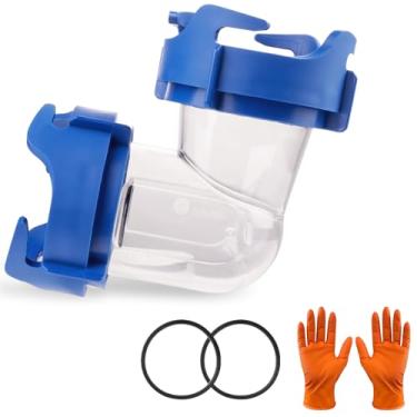 Imagem de SheeChung Adaptador de tanque de 90 graus para trailer, fêmea para fêmea, eblow de esgoto transparente para tanque de lixo portátil, encaixe de baioneta de rotação de 360 graus, proteção resistente ao