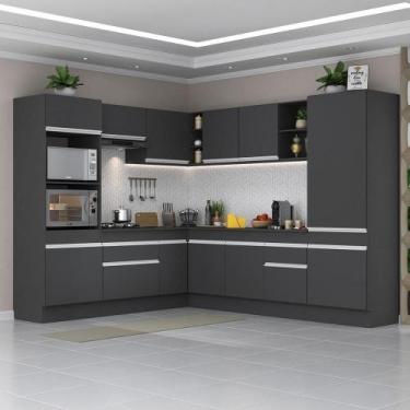 Imagem de Armário De Cozinha Completa De Canto Preto/branco - MULTIMOVEIS