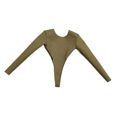 Imagem de MotiveTech Roupa para Figuras de ação em Escala 1:6, Roupas em Miniatura, Roupa de Verão Moderna, Mini Maiô de Cosplay com Mangas Compridas para Figuras de ação, Verde escuro