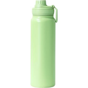 Imagem de Garrafa Térmica de Aço Inox 800ml, Parede Dupla com Isolamento a Vácuo, Antivazamento, com Infusor e Alça, para Bebidas Quentes e Frias (verde)