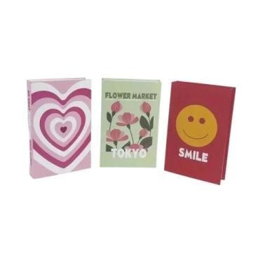 Imagem de Caixa De Livros Decorativa De Luxo Com Pintura Abstrata, Livros Falsos