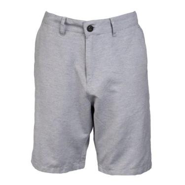 Imagem de Bermuda Masculina Dixie Alfaiataria Leve Cinza Mescla, Cinza mescla, 4