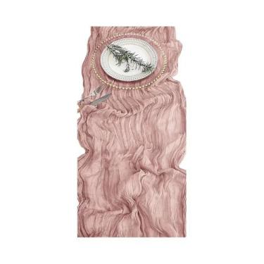 Imagem de Caminho De Mesa Em Cheesecloth Verde, Vermelho E Borgonha, Estilo Boho