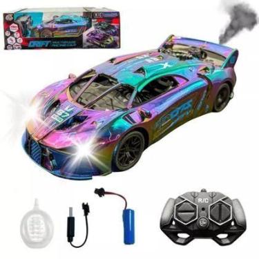 Imagem de Brinquedo Carrinho Drift Controle Remoto Recarregável Solta Fumaça. - 