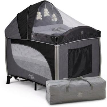 Imagem de Berço de Bebê Portátil Dobrável com Balanço Mosquiteiro Som Luz e Vibr