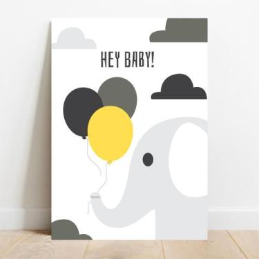Imagem de Placa Decorativa Color Hey Baby - TaColado., 20x30cm
