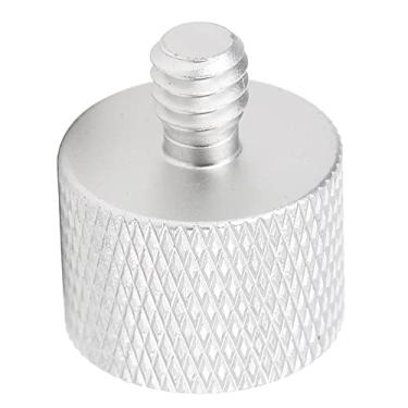 Imagem de Adaptador de rosca para pedestal de microfone, liga de alumínio antideslizante 5/8 fêmea para adaptador de rosca macho 1/4 para montagem de pedestal de microfone(Prata (F2B))