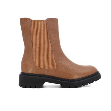 Imagem de Bota Usaflex Feminina Casual Chelsea Couro Cano Curto Zíper AH2014