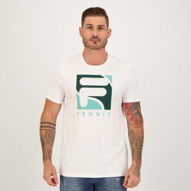 Imagem de Camiseta Fila Soft Urban Branca e Verde-Masculino