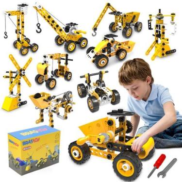 Imagem de Blocos De Montar Brinquedos De Engenharia 100 Peças Com Bolsa de Armaz