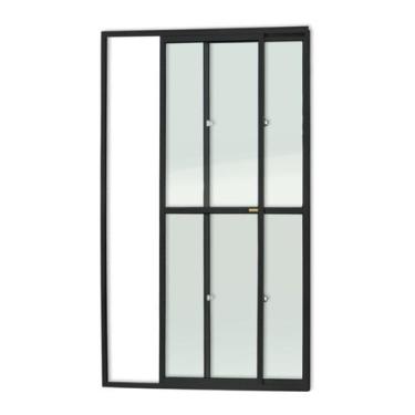 Imagem de Porta Balcão 2 Folhas Super 25 Vidro Liso 210cm X 120cm Brimak