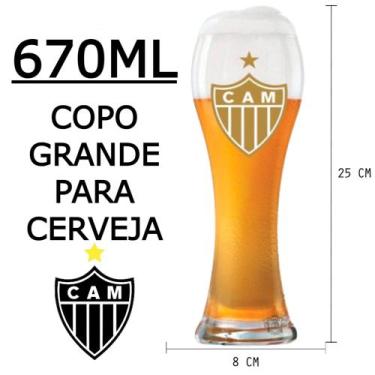 Imagem de Copo De Vidro Grande Para Cerveja Chopp 670ML Weissbier Atlético Minei