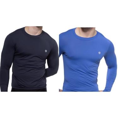 Imagem de Kit 2 Camisa Térmica Masculina Uv 50+ Segunda Pele Proteção Solar-Masculino