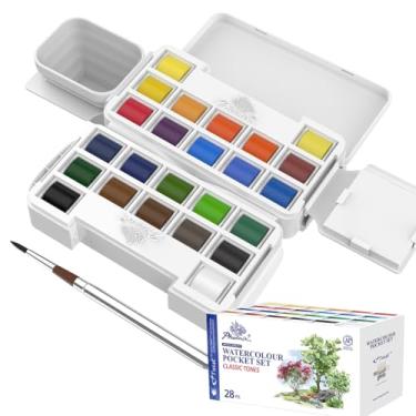 Imagem de PHOENIX Conjunto de tinta aquarela Twist Travel - Mini paleta de aquarela, conjunto de bolso portátil de 24 cores com kits de pintura em aquarela