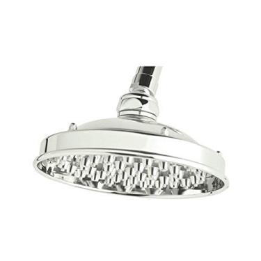 Imagem de Rohl WI0136PN Chuveiro a jato retrô com jatos de latão e elastômero, função única, 6 1/8 ou 156 mm de diâmetro, com inserção de bocal de pulverização de elastômero com níquel polido fácil de limpar