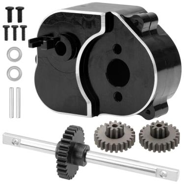 Imagem de ShareGoo RC Transfer Case Transmission Gearbox Housing & Steel Gear Set Upgrade Parts Compatible with MN82 MN78 1/12 RC Car (Black)