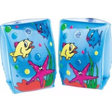 Imagem de 1 Par De Boia Infantil De Braço 20 X 15cm Natação Piscina Azul - temde