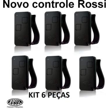 Imagem de Kit 06 Controles Remoto Para Portão Eletrônico Rossi 433 Mhz Hcs