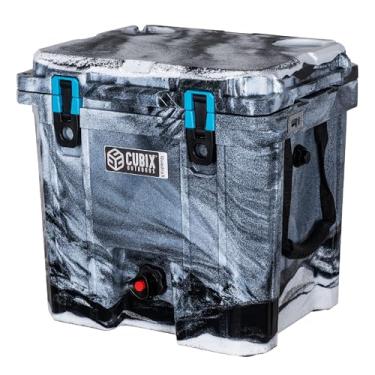 Imagem de Cubix Outdoors Dispensador de bebidas portátil Rotomoldado QuadraX de 19 litros para festas, acampamento, praia | Use como jarra de água ou refrigerador de bebidas esportivas | Retenção fria por 5 dias