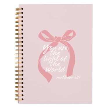 Imagem de Bnwepo Coquette Caderno de suprimentos de estudo bíblico com laço rosa, suprimentos para anotações da Bíblia, caderno fofo, caderno de estudo da Bíblia, suprimentos para adolescentes e professoras