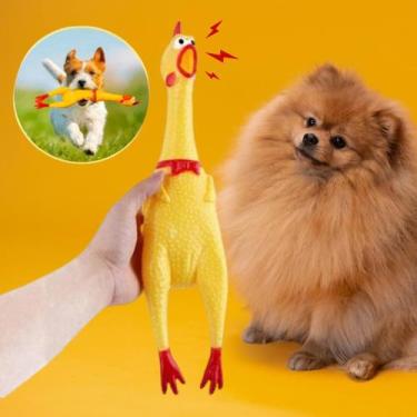Imagem de Frango Brinquedo de Borracha Mordedor para Cães Tam G - Vila Flor