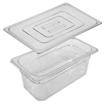 Imagem de Cuba Gastronômica Policarbonato GN 1/3X100 mm 3,6 Litros + TAMPA 1/3 E